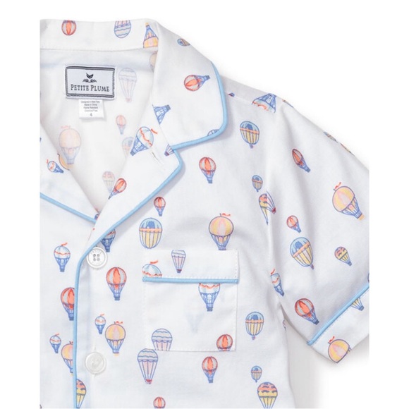 Petite Plume Bon Voyage Balloon Pajama Set Fire Resistant Chemical Free Size 4 - Picture 2 of 7